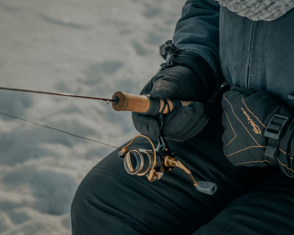 Ice Fishing during Winter in Gull Lake